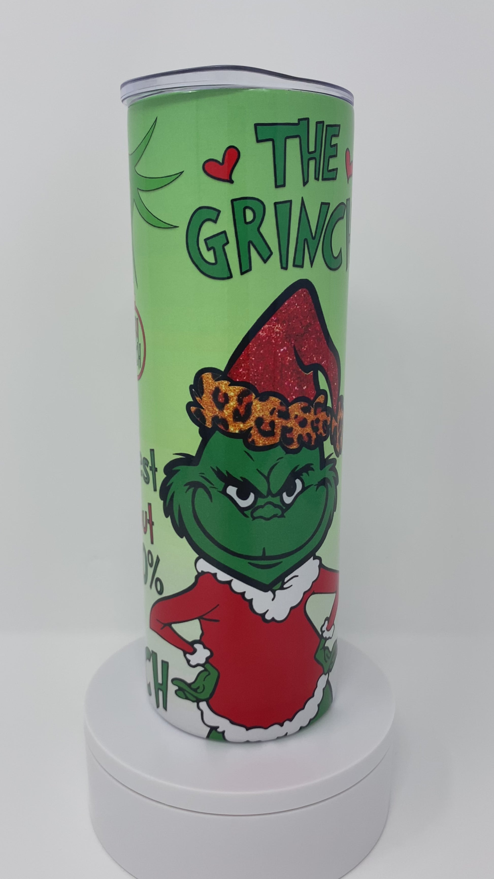 Grinch Please, Grinch Face, 20oz Stainless Steel Tumbler/travel Mug With  Slider Lid and Straw Christmas Movie Grinchmas Red and Green 